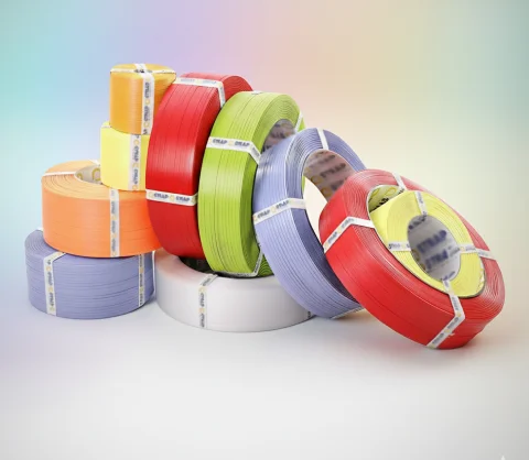 Multi color PP and PET strapping roll