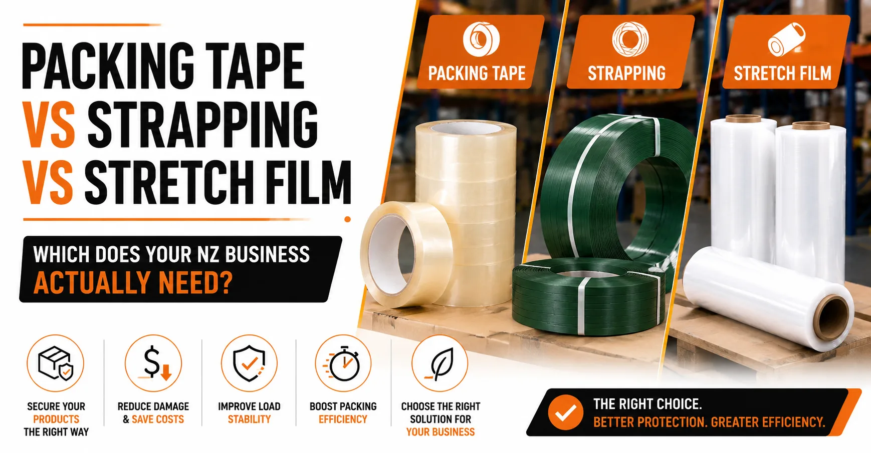 Packing Tape vs Strapping vs Stretch Film: Which Does Your NZ Business Actually Need 