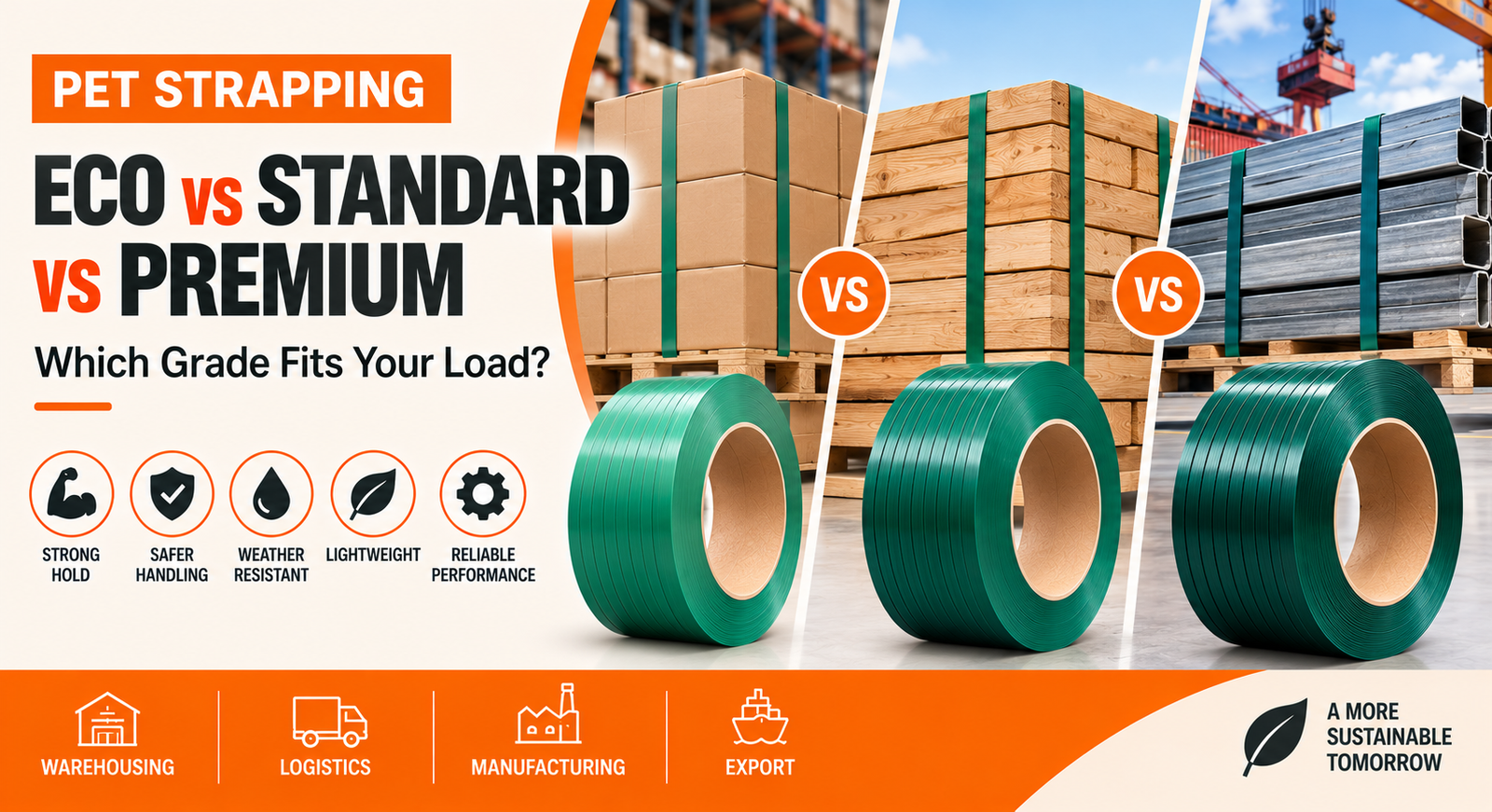 ECO vs Standard vs Premium PET Strapping: Which Grade Fits Your Load?